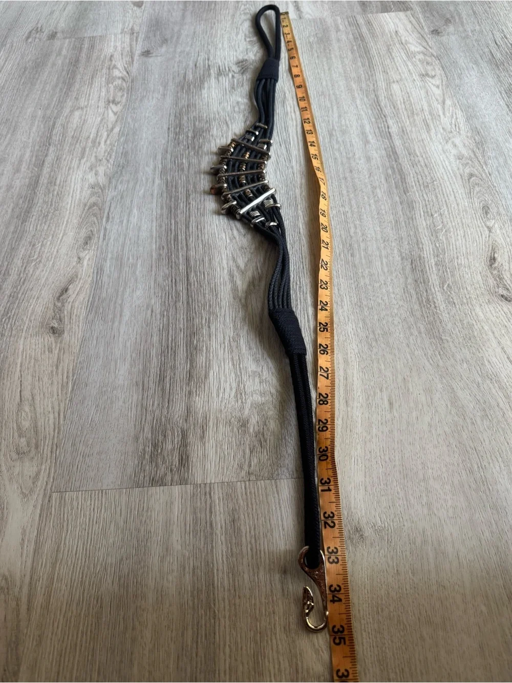 Vintage Boho Western Mixed Metal Embellished Hook Closure Edgy Cool Belt Large
